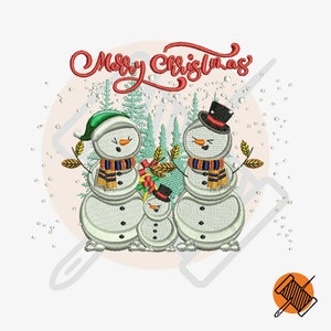 Christmas Snowman Digital Embroidery Design