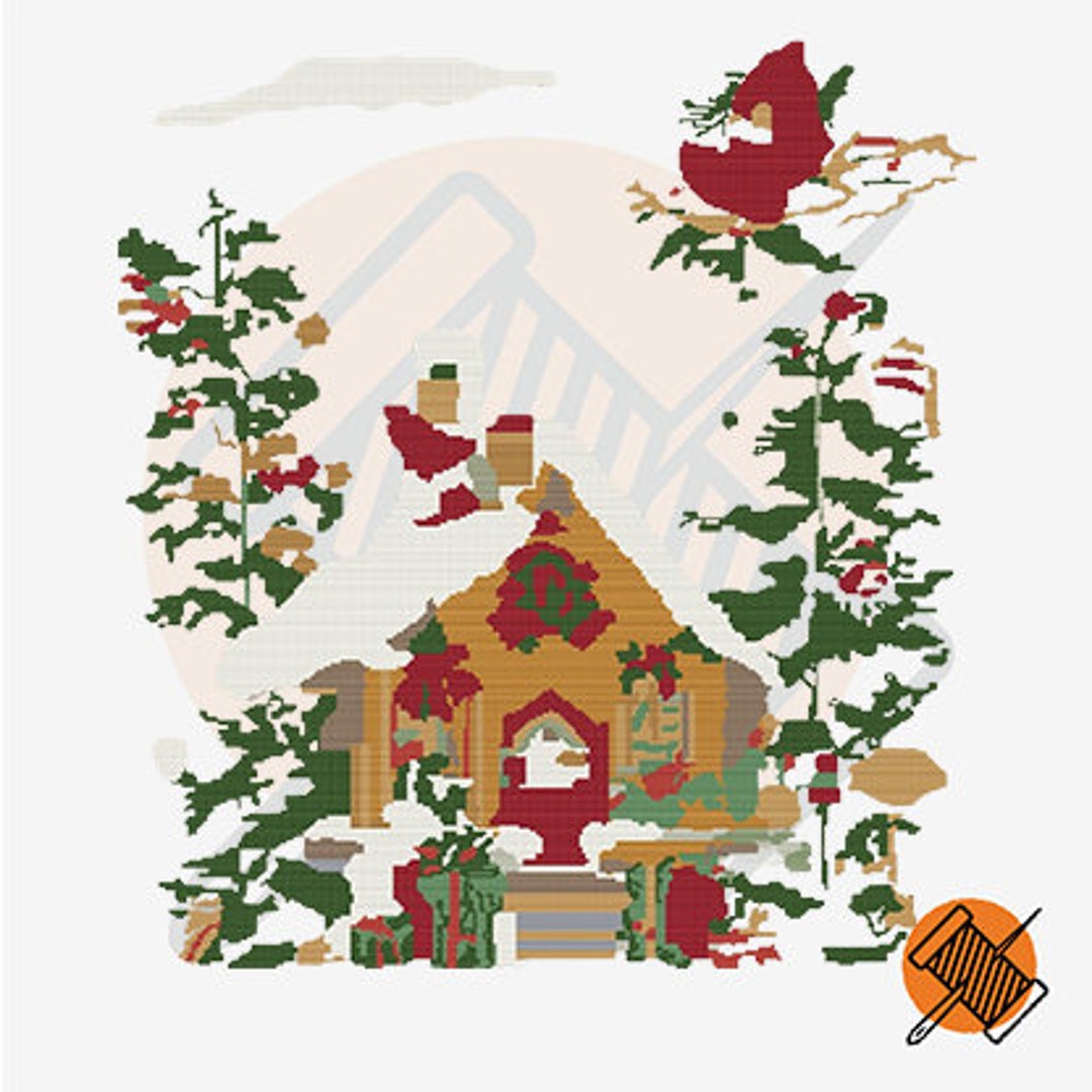 Christmas House Cross Stitch Etsy