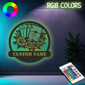 Wózki Custom Art RGB LED Light Wall Decor, projekt domu, led, rgb, gra, znak ścienny, jaskinia mężczyzny, prezent, chłopiec, mężczyzna, dziewczyna, kobieta, prezenty