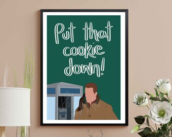Jingle All The Way - Hand-drawn Movie Art - Put That Cookie Down - Arnold Schwarzenegger - A5/A4