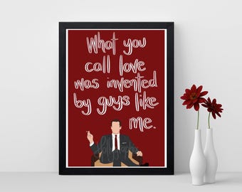 Mad Men - 1960’s -  Hand-Drawn Artwork - Don Draper Quotes - TV Lover Gift - A5/A4