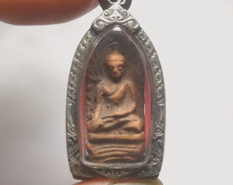 Amulet Pendant Phra Rod Lampoon Magic Blessed Blessing for strong Protection Lucky Success Thai Powerful Pendant Locket Case Necklace Rope