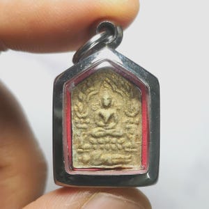 LP Tim Phra Khun Paen Plai Guman Pim Lek Neur Kaw White Magic Herb Wat Lahanrai Amulet Thai Pendant Locket Rare Powerful Luck Rope Necklac