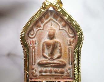 LP Tim Phra Khun Paen Plai Guman Pim Twin Takrut Yai Neur Deang Poon Gin Mak Red Wat Lahanrai Amulet Thai Pendant Locket Powerful Luck Charm