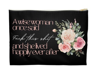 A Wise Woman Black Accessory Pouch
