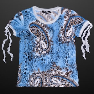 Y2Kテイスト【Blumarine】ブルマリン ラインストーン Tシャツ Blumarine ブルマリン キラキラストーン スワロフスキーTシャツ