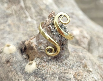 Anello a spirale ๑ Anello in ottone fatto a mano