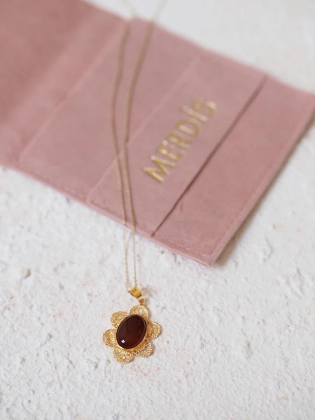 Olivenorma Natural Red Agate Necklace Titanium Steel Jewelry Set
