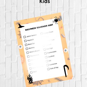 Halloween Scavenger Hunt Checklist