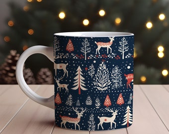 Nordic Sweater Christmas Coffee Mug, Nordic Christmas Mug, Scandinavian Christmas Mug, Nordic Tea Mug, Winter Mug, Nordic Sweater, Mug Gift