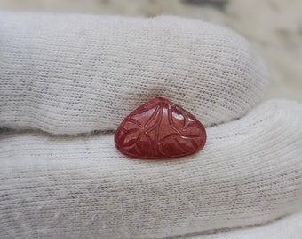 Ruby Carving Heart Shape Carving Gemstone, Loose Gemstone,Top Grade Quality 100% Natural Use For Jewelry Pandat Makings,