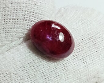 Red Ruby Cabochon,AAA Quality  Untreated Red Ruby Gemstone, Blood Red Ruby Cab For Jewelry Making, 12x9x5.5 mm, 6.15 Carats