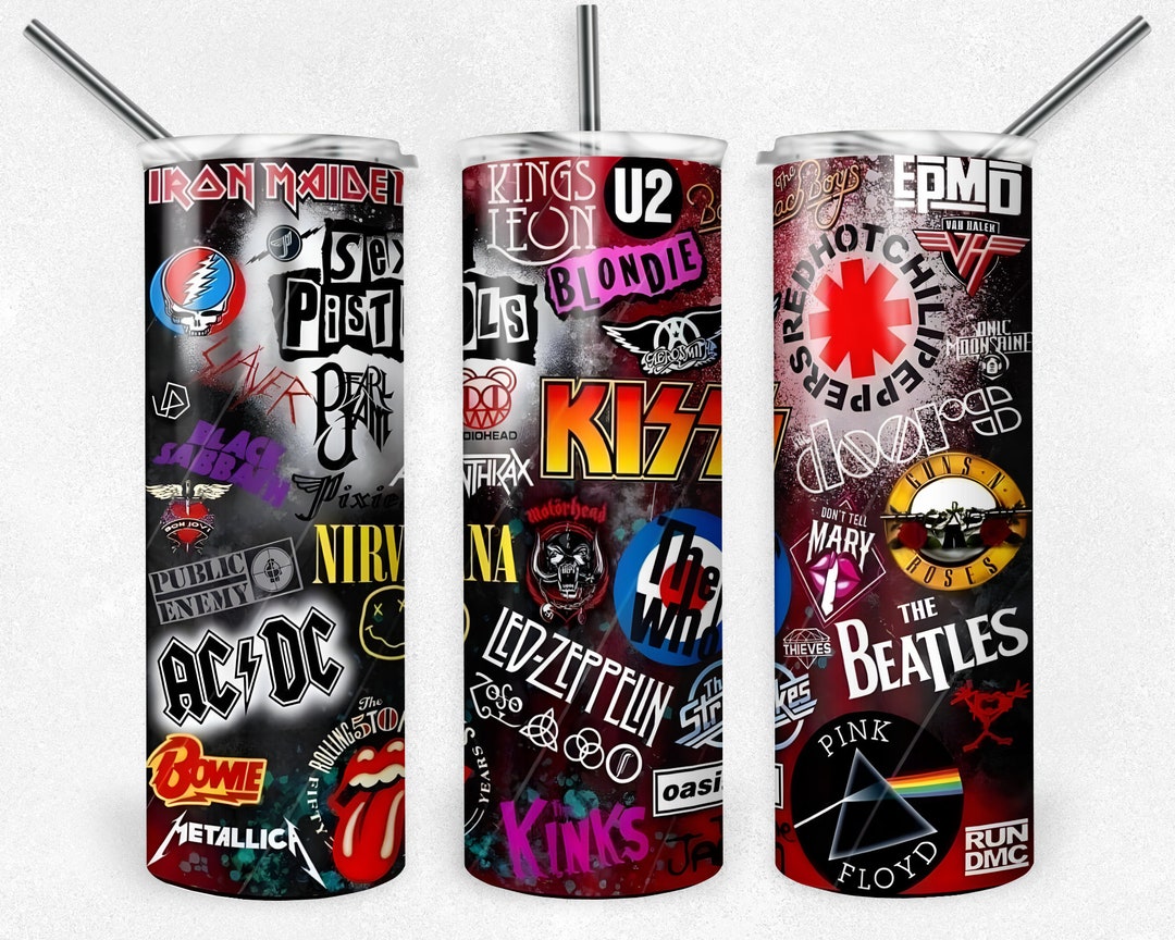 Music Band Tumbler, Rock Band Tumbler, 20 Oz Skinny Tumbler Sublimation