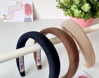 Velvet Padded Hairband: Black, Brown, Beige - Unisex