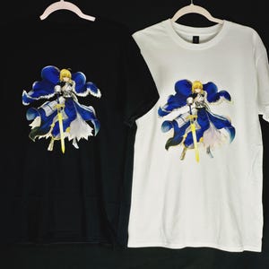 Saber Fgo/ Fate Stay Night Unisex T-shirt, Casual Graphic Tee for Anime Fans - Soft & Comfortable - Great Gift Idea