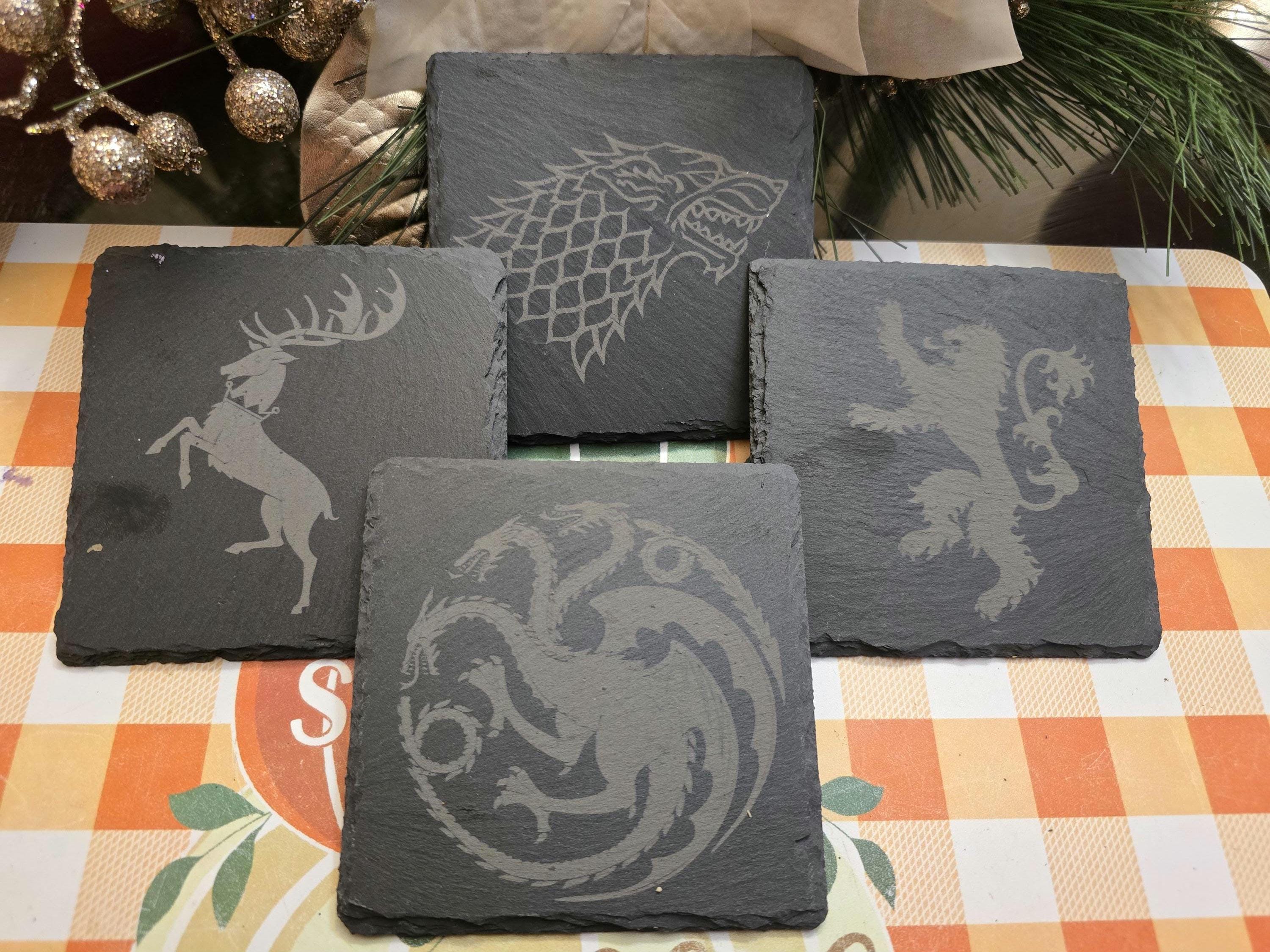 Handmade Game of Thrones Wooden Coasters in Gift Box