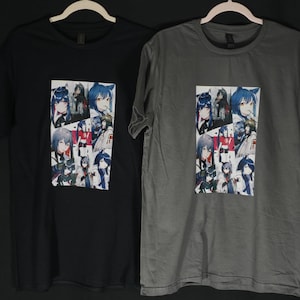 Texas/ Arknights Collage Unisex T-shirt, Casual Graphic Tee for Anime Fans - Soft & Comfortable - Great Gift Idea