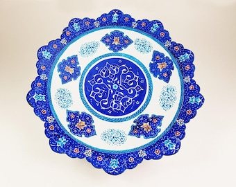 Enamel hand painted plate, Minakari Plate, Enamel, Enameling, Miniature, Mina, Mina Kari, M3-110