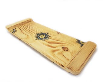 木製彫刻トレイ 花模様 美術品・アンティーク・コレクション 木製彫刻トレイ 花模様