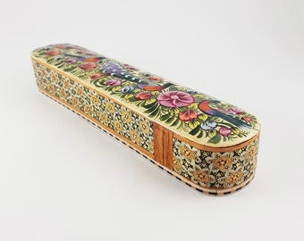 Handmade Khatam Inlaid Wooden Box, Miniature Watch Case, Pen Holder