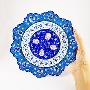 Enamel hand painted plate, Minakari Plate, Enamel, Enameling, Miniature, Mina, Mina Kari, M3-112