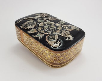 Handmade Khatam Marquetry Box, Ghlamzani Engraved Wooden Playing Cards Holder, K3-170