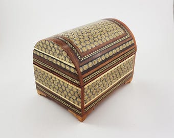 Handmade Khatam Kari Inlaid Wooden Jewelry Box, K3-285