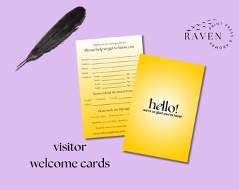 Church Visitor Welcome Card, Church Visitor Information Card, Bulk Cards, Christian Cards, Church Stationary, Church Contact Cards