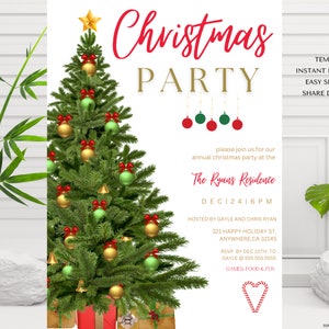 Christmas Party Invitation, Christmas Party Invite, Christmas Party Printable, Holiday Party Invitation, Christmas Invitation Download