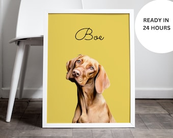 Digital Pet Portrait, Custom Pet Portrait, Pet Portrait From Photo, Dog Portrait, Custom Dog Portrait, Cat Portrait, Cat Mom Gift
