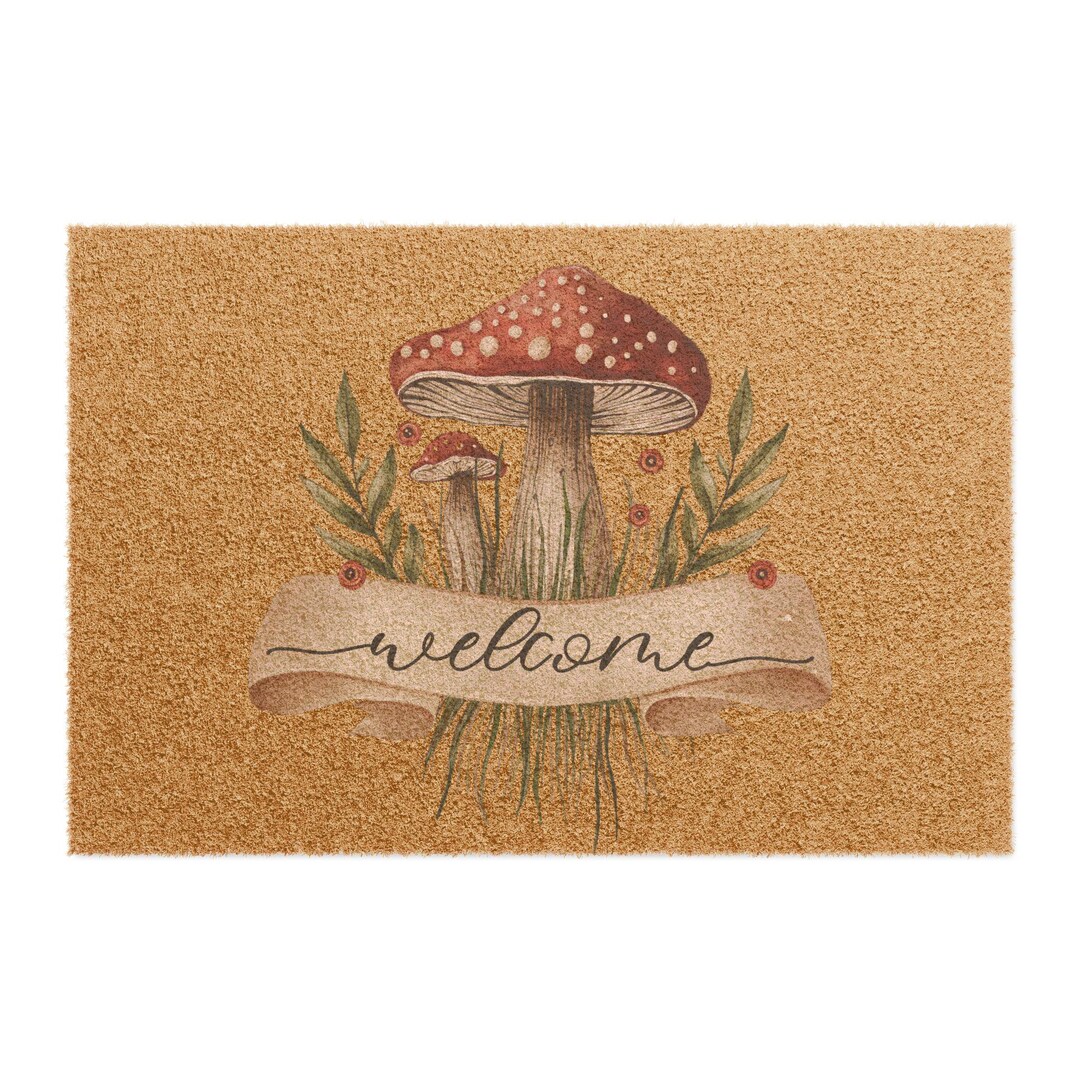Toadstool Rug Welcome Mushroom Doormat, Fungus Entry Mat, Cute Front Porch Decor ...