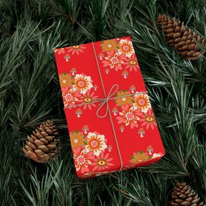 Trippy Floral Gift Wrap Papers- RED