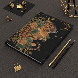 Matte Tiger Moon Hardcover Journal: Luxurious, Handcrafted Gift for Writers and Artists