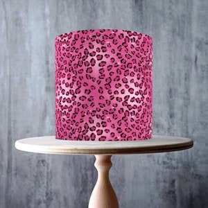 Rosa Leopard Haut Textur Tier nahtlose Muster essbare Wrap rund, Kuchen Topper, Zuckerguss Blatt, WAFER Karte, Cake Wrap, essbare Drucke