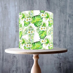 Foglie tropicali verdi, decorazione per torta commestibile floreale senza soluzione di continuità, per matrimonio, compleanni, foglio di GLASSA, carta WAFER, involucro per torta, stampe commestibili