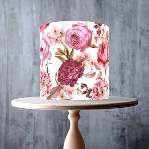 Pink Peony Edible Cake Topper – Floral Flower Design Wrap - ICING or WAFER