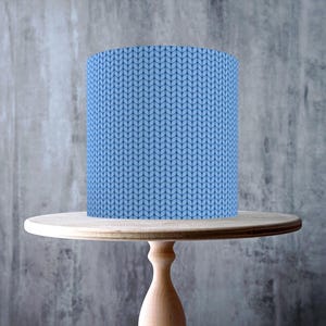 Jasnoniebieski wzór dzianiny, bezszwowy wzór dzianiny, jadalna ozdoba do owijania tortu, arkusz lukru, karta WAFEL, jadalne nadruki na tort