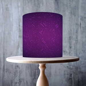 Purple gradient Circuit board, Motherboard, PCB electronic design edible wrap around cake topper, ICING sheet, WAFER card, Cake Wrap, Prints