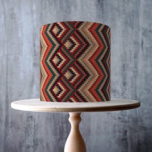 Zygzak w stylu boho, realistyczny wzór dzianinowy, dzianinowy wzór, jadalny topper na tort, arkusz lukru, karta WAFEL, opakowanie na tort, jadalne nadruki