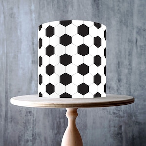 Football Soccer Ball Edible Cake Topper – Seamless Large Hexagon Pattern Wrap - ICING or WAFER