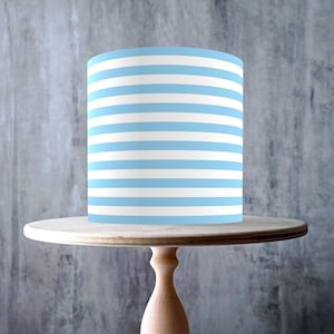 Baby Blue Stripes Edible Cake Topper – Seamless Classic Nautical Pattern Wrap - ICING or WAFER
