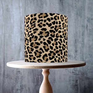 Cheetah Print Edible Cake Topper – Leopard Animal Skin Pattern Wrap - ICING or WAFER