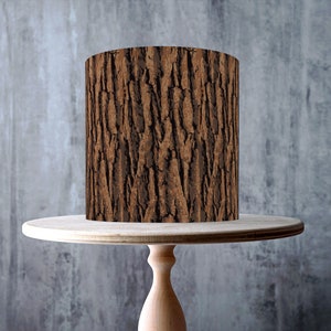 Tree Bark Edible Cake Topper – Rustic Wood Log Texture Wrap - ICING or WAFER