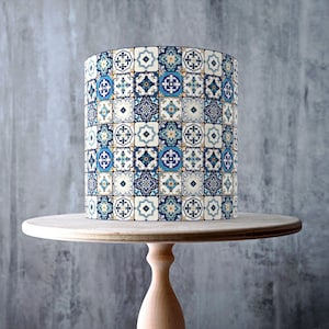 Spanish Mediterranean Tile Edible Cake Topper – Classic Pattern Wrap - ICING or WAFER
