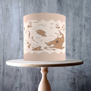 Pirate Map Edible Cake Topper – Cartoon Treasure Map Wrap - ICING or WAFER