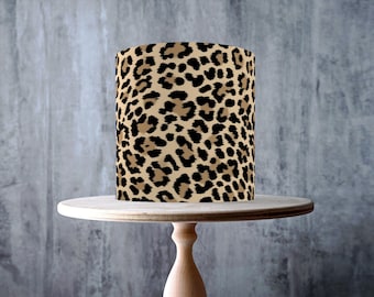 Cheetah Animal Skin Pattern wrap around edible cake topper, ICING sheet, WAFER card, Cake Wrap, Edible Prints
