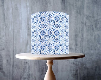 Miradouro Classic Ceramic Tiles Mosaic Seamless wrap around edible cake topper, ICING sheet, WAFER card, Cake Wrap, Edible Prints