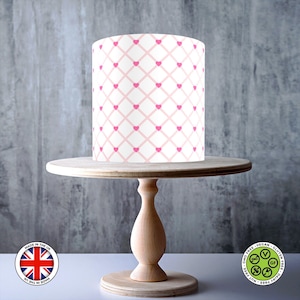 Motif de la Saint-Valentin matelassé sans couture en forme de coeur enveloppant le dessus de gâteau comestible, feuille de glaçage, carte gaufrette, emballage de gâteau, impressions comestibles