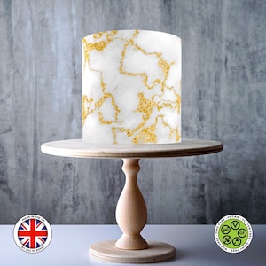 Glam Gold Light Marble Pattern wickeln essbarer Kuchendeckel, Zuckergussfolie, WAFER Karte, Cake Wrap, essbare Drucke