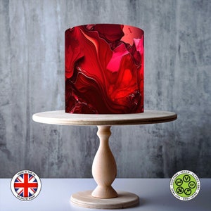 Decorazione per torta commestibile con motivo marmorizzato, inchiostro alcolico rosso bordeaux, foglio di GLASSA, carta WAFER, involucro per torta, stampe commestibili